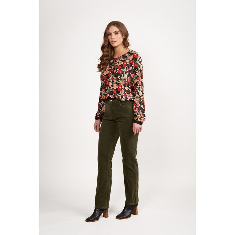Vassalli Straight Leg Full Length Pinwale Cord Pant With Fly image number 2